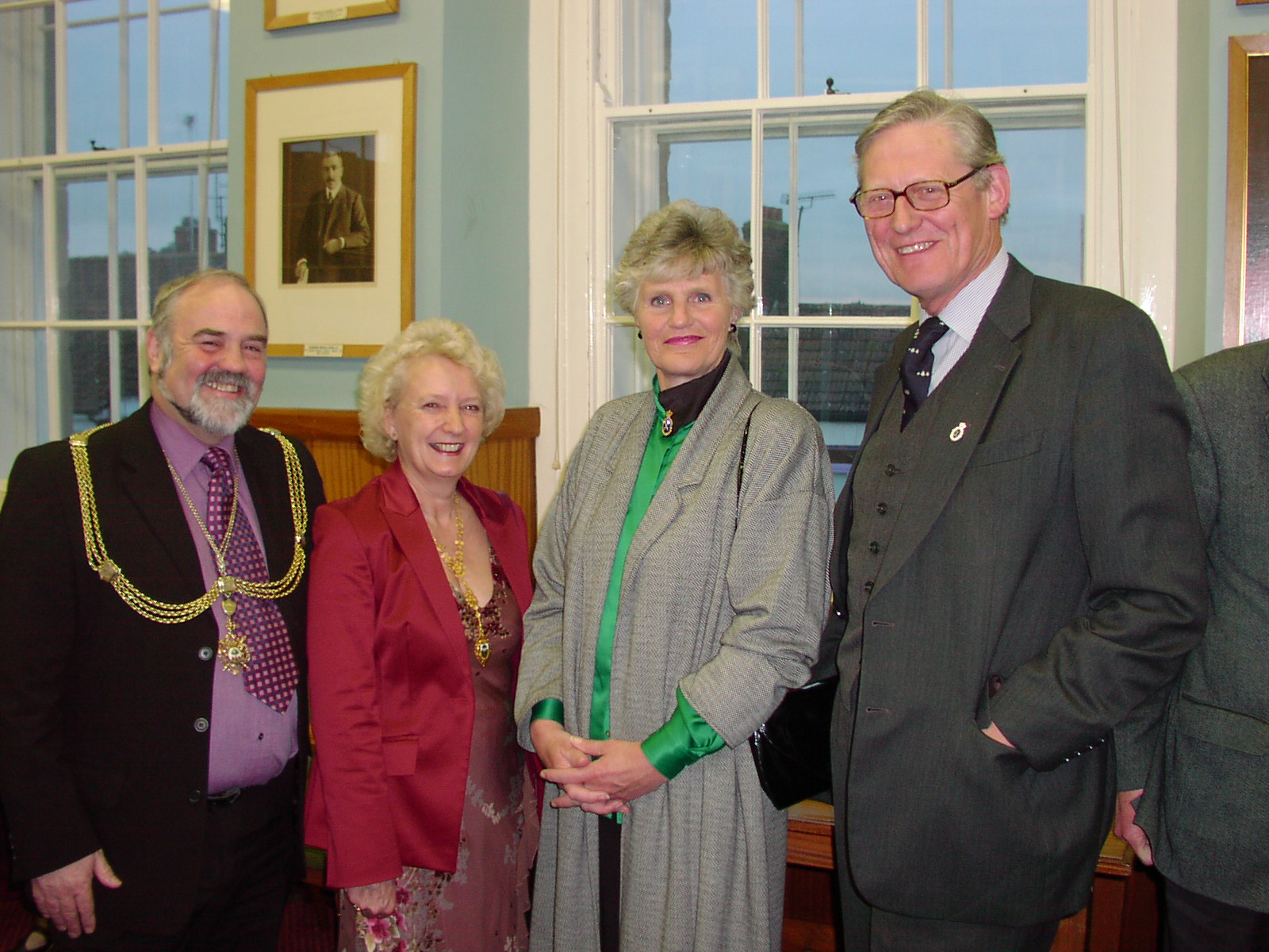JPEG image - (09) � Harvey Siggs, mayor of Wells, Sue Siggs, Fiona Densham, high sheriff of Somerset (on her first engagement after taking up the office), and Andrew Densham. ...