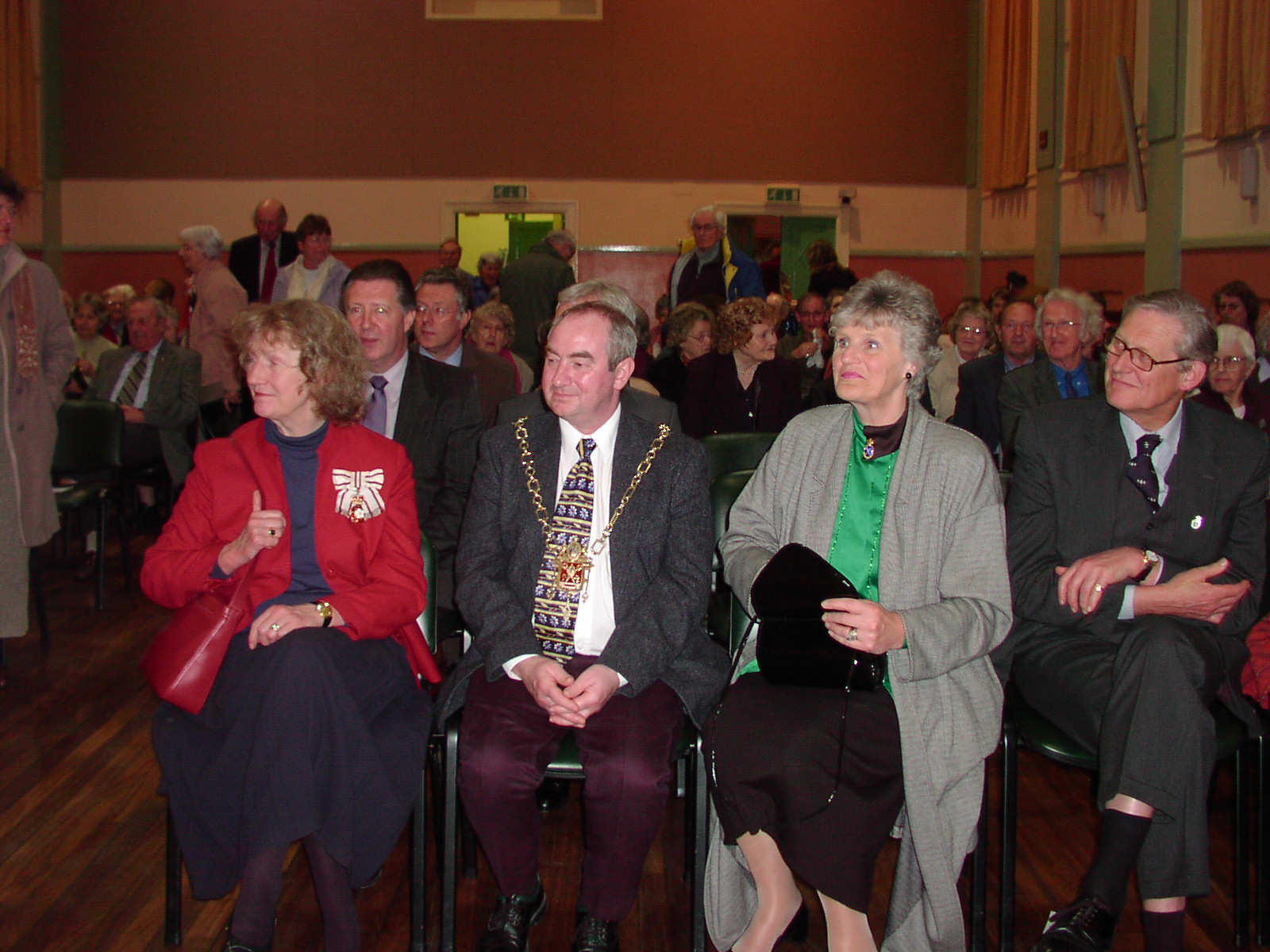 JPEG image - (16) � In the front row of the audience of 150 at the town hall: Lady Gass, lord lieutenant of Somerset, Nick Cottle, mayor of Glastonbury, Fiona Densham, high sheriff of Somerset, and Andrew Densham. ...